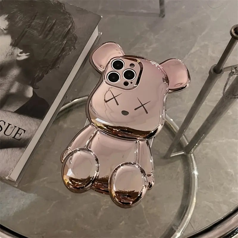 Lovely Big Bear Electroplating Phone Case for iPhone